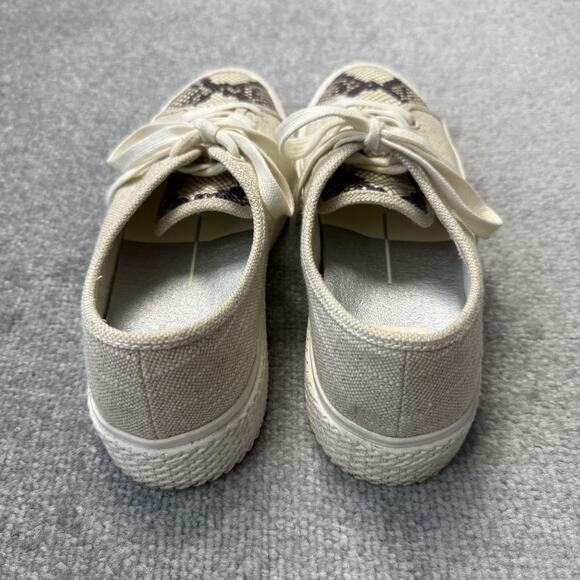 Dolce Vita Shoes Womens Size 8.5 Canvas Snake Print Lace Up Low Top Sneakers - Picture 4 of 12